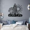 Metal Surfboard Wall Decor, Surfboard Metal Wall Art, Metal Wall Art Ocean, Surf Board Decor for Wall, Metal Surfboard Signs, Metal Wall Decor for Living Room, Holiday Gifts (19"x16" | 47x42cm, Gold) view 2