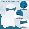 MDS Pack of 50 Spandex Chair Sashes Bows Elastic Stretch Dining Chair Bands Ties Without Slider Buckle Universal fits for Wedding Baby Shower Birthday Party Banquet Event Decoration - Dark Teal view 3