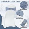 MDS Pack of 100 Spandex Chair Sashes Bow Premium Stretch Chair Cover Band with Buckle Slider Universal fits Elastic Dining Chair Ties for Wedding Party Banquet Events Decoration - Dusty Blue view 3