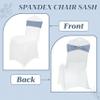 MDS Pack of 100 Spandex Chair Sashes Bow Premium Stretch Chair Cover Band with Buckle Slider Universal fits Elastic Dining Chair Ties for Wedding Party Banquet Events Decoration - Dusty Blue view 4