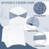 MDS Pack of 25 Spandex Chair Sashes Bows Elastic Stretch Dining Chair Bands Ties Without Slider Buckle Universal fits for Wedding Baby Shower Birthday Party Banquet Event Decoration - Dusty Blue view 3