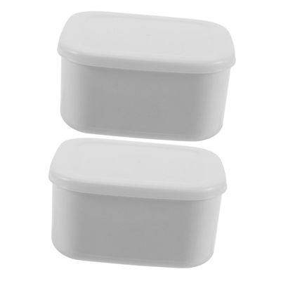 2pcs Cheese Crisper Cheese Storage Container for Fridge Container Hugger Food Containers Plastic Containers Lid Design Butter Cases Bacon Multifunction Cover White Pp