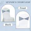 MDS Pack of 125 Spandex Chair Sashes Bows Elastic Stretch Dining Chair Bands Ties Without Slider Buckle Universal fits for Wedding Baby Shower Birthday Party Banquet Event Decoration - Dusty Blue view 4