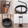 YSUEFIJO Metal Umbrella Stand for Entryway, Round Umbrella Holder for Entryway, Free Standing Umbrella Holder Bin, Canes Walking Sticks Holder, Space Saving Organizer, for Home Office view 4
