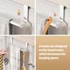 VEHHE Kitchen Towel Holder 2-Piece, 2 Hooks, EVA Foam Protective Mats, 9-Inch Stainless Steel Over The Door Towel Rack (Silver) view 2