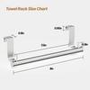 VEHHE Kitchen Towel Holder 2-Piece, 2 Hooks, EVA Foam Protective Mats, 9-Inch Stainless Steel Over The Door Towel Rack (Silver) view 4
