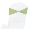 MDS Pack of 125 Stretch Spandex Chair Sashes Without Slider Buckle, Reusable Elastic Plain Chair Band Bow for Wedding, Reception, Party, Birthday, Baby Shower, Banquet & Event Decor - Sage Green view 1