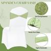 MDS Pack of 125 Stretch Spandex Chair Sashes Without Slider Buckle, Reusable Elastic Plain Chair Band Bow for Wedding, Reception, Party, Birthday, Baby Shower, Banquet & Event Decor - Sage Green view 3
