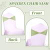 MDS Pack of 125 Stretch Spandex Chair Sashes Without Slider Buckle, Reusable Elastic Plain Chair Band Bow for Wedding, Reception, Party, Birthday, Baby Shower, Banquet & Event Decor - Sage Green view 4