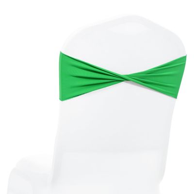 MDS Pack of 75 Spandex Chair Sashes Bows Elastic Stretch Dining Chair Bands Ties Without Slider Buckle Universal fits for Wedding Baby Shower Birthday Party Banquet Event Decoration - Light Green