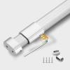 Closet Rod for Hanging Clothes, Bedroom Aluminium Oval Closet Tension Rod for Hanging Clothes Heavy Duty, Closet Clothes Rod with Flange Sockets & Screws, for Wardrobe/Bedroom/Bathroom/Shoe Cabinets ( view 1