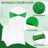 MDS Pack of 10 Spandex Chair Sashes Bows Elastic Stretch Dining Chair Bands Ties Without Slider Buckle Universal fits for Wedding Baby Shower Birthday Party Banquet Event Decoration - Light Green view 3