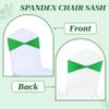 MDS Pack of 10 Spandex Chair Sashes Bows Elastic Stretch Dining Chair Bands Ties Without Slider Buckle Universal fits for Wedding Baby Shower Birthday Party Banquet Event Decoration - Light Green view 4
