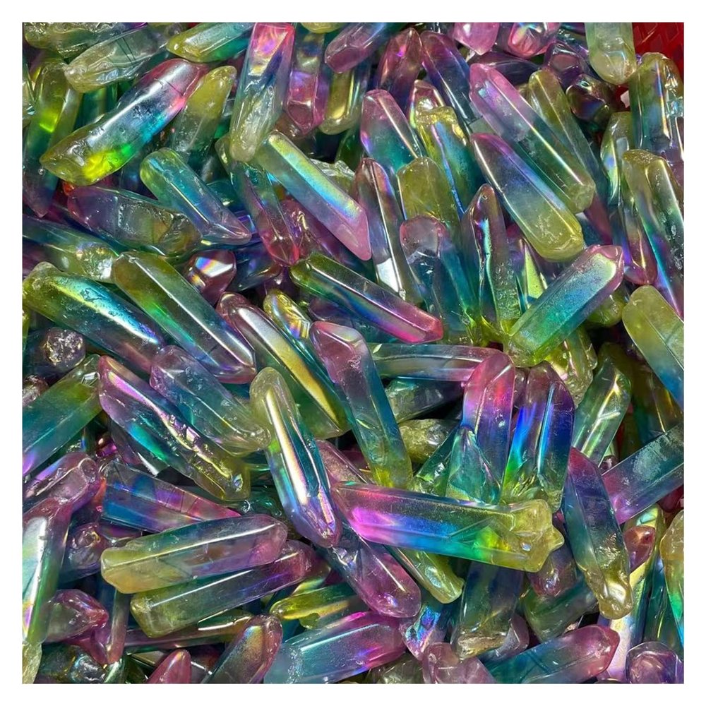 BAKYAR Natural Crystal Rough Natural Rock Quartz dot Multi-Color Electroplating Color Crystal dot Reiki (Size : 1000g)