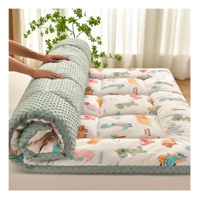 OBONG Bedding Quilted Full Mattress Topper Side A Cotton B Side Velvet Fabric Breathable Fluffy Mattress Pad Soft to The Touch Queen King Futon Mattresses (Color : #13, Size : Twin-90 * 200cm)