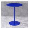 Fodalob Patio Iron Metal Dining Table, Small Round Table, Sofa Side Table, Coffee Table/Milk Tea Table/Bar Table/Dessert Table/Negotiation Table (Color : Dark Blue, Size : 70x70x72cm) view 1
