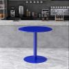 Fodalob Patio Iron Metal Dining Table, Small Round Table, Sofa Side Table, Coffee Table/Milk Tea Table/Bar Table/Dessert Table/Negotiation Table (Color : Dark Blue, Size : 70x70x72cm) view 2