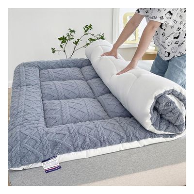 OBONG Taffron Mattress Topper Queen Ultra Soft and Breathable Mattress Pad Plush Pillow Top King Twin Extra Thick Comfort Quilted Bed Mattresses Toppers (Color : Blue, Size : King-180 * 200cm)
