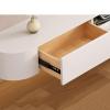 Mounted Entertainment Center Wood Floating TV Stand, Modern Floating TV Cabinet 47''/55'' Wall Mounted Entertainment Center TV Media Console, Floating Shelves with Drawers Wall Mounted Tv Shelf (Colo view 3
