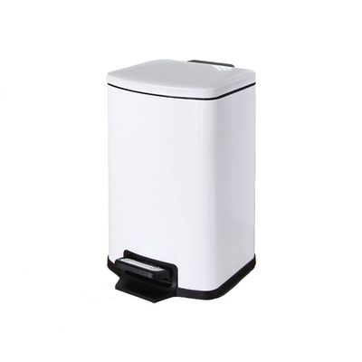 Kitchen Trash Can Nordic Style Square Stainless Steel Foot Silent Trash Can Living Room Kitchen Bedroom Bathroom Stainless Steel Trash Can Office Trash Can Wastebaskets ( Color : A , Size : 9L )