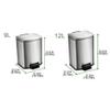 Kitchen Trash Can Nordic Style Square Stainless Steel Foot Silent Trash Can Living Room Kitchen Bedroom Bathroom Stainless Steel Trash Can Office Trash Can Wastebaskets ( Color : A , Size : 9L ) view 2
