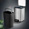 Kitchen Trash Can Nordic Style Square Stainless Steel Foot Silent Trash Can Living Room Kitchen Bedroom Bathroom Stainless Steel Trash Can Office Trash Can Wastebaskets ( Color : A , Size : 9L ) view 3