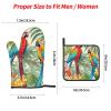 Tropical Plants and Parrots Oven Mitts and Pot Holders Set 4 Heat Resistant Oven Mitt Thicken Kitchen Oven Glove for Cooking Home Microwave Oven Gloves Non Slip Hot Pads for Baking BBQ view 2
