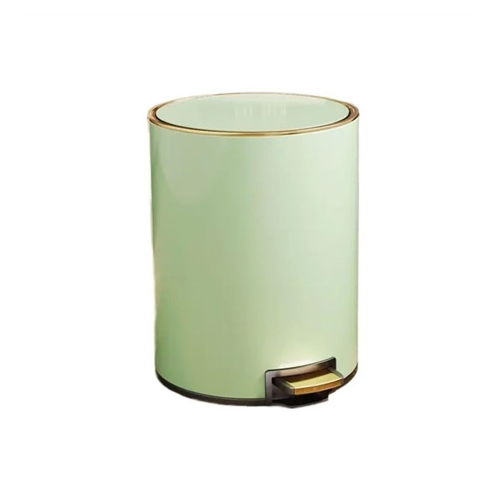 Kitchen Trash Can Trash Can Household Stainless Steel Trash Can Living Room Kitchen Large Capacity Bathroom With Foot Pedal Waste Paper Basket With Lid Office Trash Can Wastebaskets ( Color : Green ,
