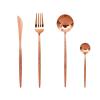 GOODJAYVEN Silverware Flatware Set, 4/16/24/32 Piece 304 Stainless Steel Tableware Creative Light Luxury Retro Embossed Steak Knife, Fork And Spoon Gift Set (Color : Rose Gold, Size : 1Set-4Pcs) view 1