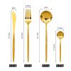 GOODJAYVEN Silverware Flatware Set, 4/16/24/32 Piece 304 Stainless Steel Tableware Creative Light Luxury Retro Embossed Steak Knife, Fork And Spoon Gift Set (Color : Rose Gold, Size : 1Set-4Pcs) view 2