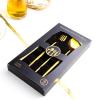 GOODJAYVEN Silverware Flatware Set, 4/16/24/32 Piece 304 Stainless Steel Tableware Creative Light Luxury Retro Embossed Steak Knife, Fork And Spoon Gift Set (Color : Rose Gold, Size : 1Set-4Pcs) view 4