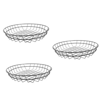 Cabilock 3 Pcs French Fry Basket Large Size Bread Basket Wire Construction Ideal for Snack Holding