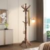 DECORN Coat Stand Wood Coat Rack Freestanding Modern Hall Tree Multiple Hooks Rack Holder for Hanging Coats Scarf Purse Umbrella Display for Entryway Office Hallway,A view 2