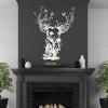 Yemwot Deer Tree Metal Wall Art, Metal Branchs Wall Decor, Deer Head Tree Decor, Nature View Art, Wildlife Farmhouse Hangings for Living Room Bedroom (18"x 24"| 48x62cm, Sliver) view 1