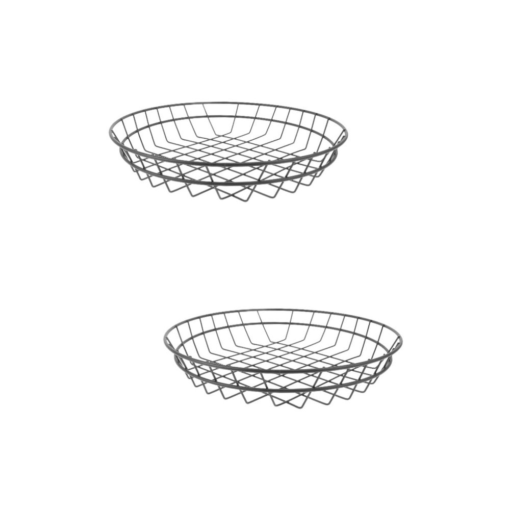 Cabilock 2 Pcs Large Wire Basket Bushel Baskets Stainless Steel Fruit Storage Desktop Organizer