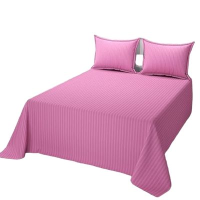 1014 TC New Egyptian Cotton 4 PC Sheet Set Stripe & US Twin, Pink_Full