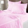 1014 TC New Egyptian Cotton 4 PC Sheet Set Stripe & US Twin, Pink_Full view 2