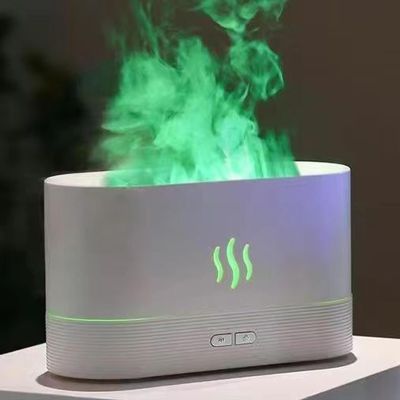 USB Powered Portable Colorful Night Light Humidifier, USB Colorful Night Light Humidifier, USB Night Light Humidifier, Colorful Flame Aroma Diffuser with 7 Changing Colors, 180ml (White)