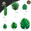 Decopom Palm Leaves Artificial Tropical Monstera 36Pack 6 Kinds Large Small Green Fake Palm Leaf with Stems view 2