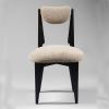 ESRADA Dining Chairs Solid Wood Armless Leisure Chair Lamb Wool Cushion and Backrest for Living Room Bedroom Balcony B view 3