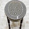 FAMA.store Morrocan Table Design Mother of Pearl Inlaid,Arabic Side Corner cofee Table for Living Room (Brown Oval) view 4