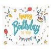 CBRMAX Birthday background cloth cartoon children's 100th birthday banquet party background cloth decorative cloth tapestry hanging cloth view 3