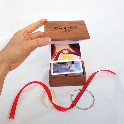 Wedding Photo Album, Personalized Mini Photo Album Wooden Box, Custom Text Image Explosion Gift Box, Birthday Gift, Valentine, Anniversary C1-58