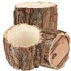 LIFKOME 3pcs Bark Flower Pots Rustic Planting Containers for Cacti and Floral Arrangements Home Decor for Table Centerpieces and Garden Display view 1