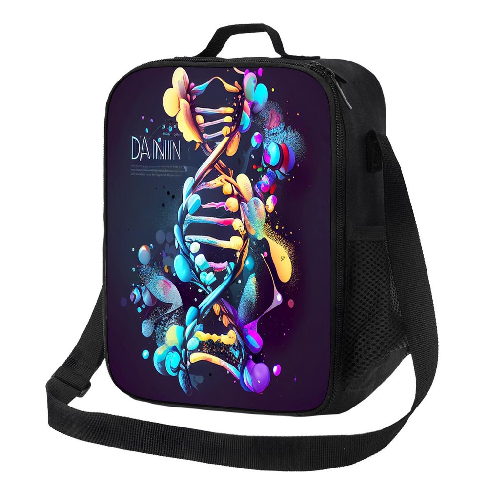 Yioniii DNA design pattern Lunch Box Insulated ReusableLunch Bag Cooler Bag For Women Men Work Picnic Hiking1