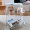 Coffee End Table Transparent Acrylic Side Table, Living Room Trolley Storage Cabinet, Home Mobile Coffee Table Bedside Table Side Table view 3