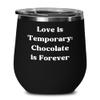Gifts for Divorce, Gift for Breakup Women Men Chocolate Happy Divorce, Wh Tx Lidded Wine Tumbler 12 oz. view 1