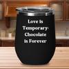 Gifts for Divorce, Gift for Breakup Women Men Chocolate Happy Divorce, Wh Tx Lidded Wine Tumbler 12 oz. view 2