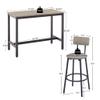 Hlcodca Bar Dining Table Set, Kitchen Counter Height Table & 4 Pu Leather Upholstered Stools with Backrest Space-Saving Dining Room Table Set for Small Space (Grey/Bar Table Set) view 3