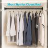 Closet Clothes Hanging Rod, 15-25 inch Adjustable Size, Screw Fixing Connection, for Closet Wardrobes Laundry RV, Black view 2